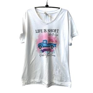 SUBLIVIE Life Is Short Tee Shirt Size XL
